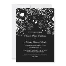 Patrón Floral Negro/Blanco - Anuncio de Boda