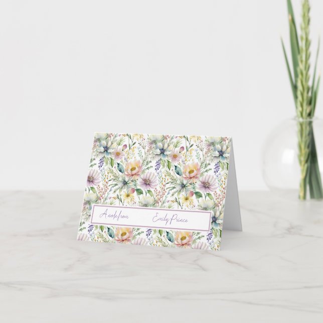 Patrón floral pastel bonito personalizado (Anverso)