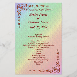 Patrón floral Programa de bodas otoñales con arco 