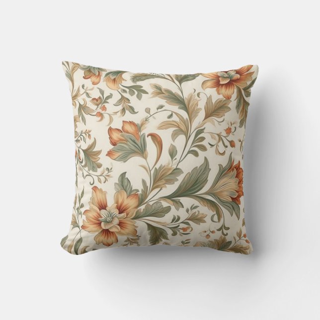Patrón floral retro 3 Cojín decorativo (Anverso)