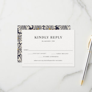 Patrón floral retro Boda alérgica alimentaria RSVP