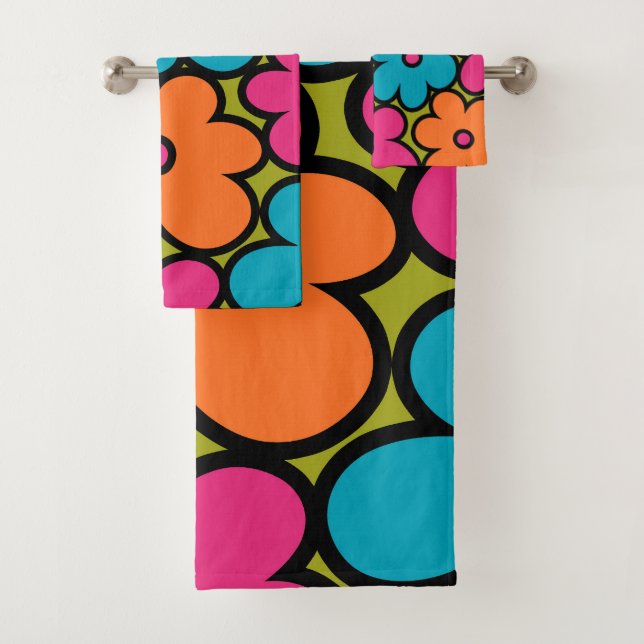 Patrón floral retro colorido (In situ)