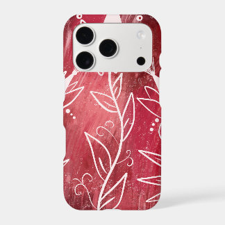 Patrón floral rojo y blanco