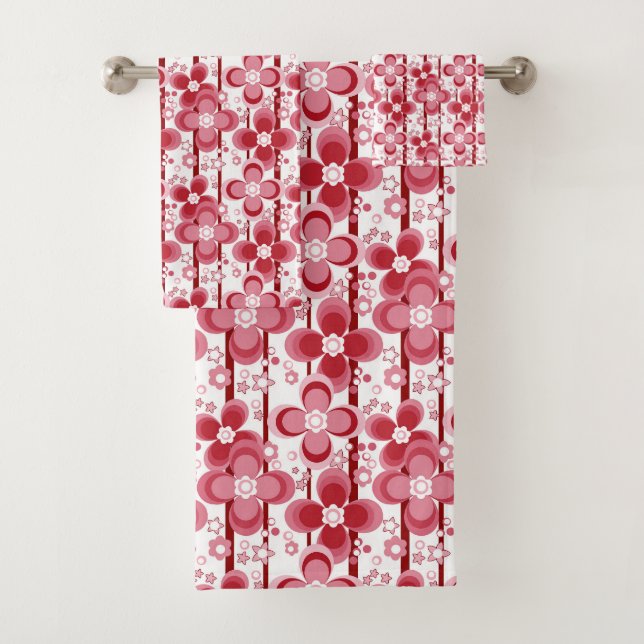 Patrón floral rojo y blanco (In situ)