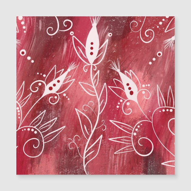 Patrón floral rojo y blanco (Anverso)