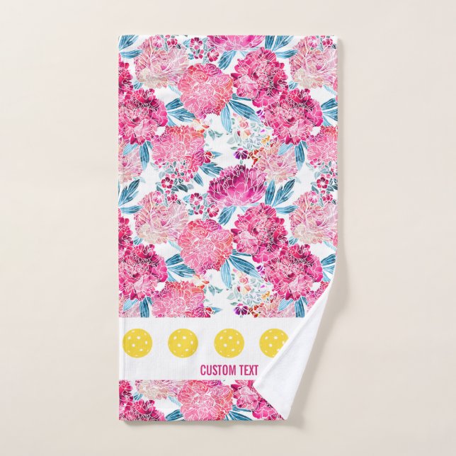 Patrón floral rosa bonito Deporte de baloncesto (Toalla de mano)
