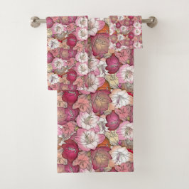 Patrón floral rosa de color de agua vintage