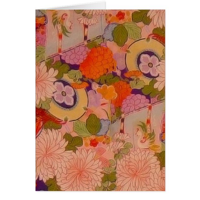 Patrón floral rosa de la flor de Kimono (Frente)