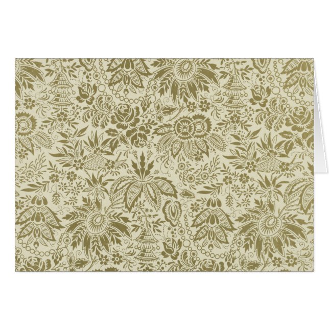Patrón floral Sage verde Damasco antiguo (Anverso (Horizontal))