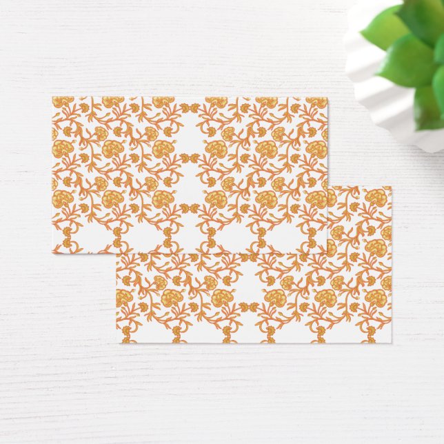Patrón floral simétrico con motivos naranjas (Escritorio)