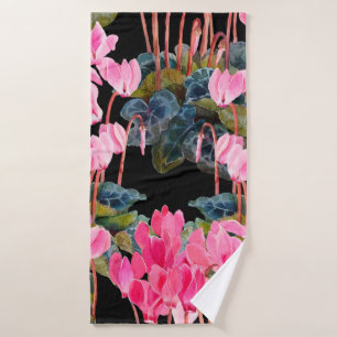 Patrón floral sin fisuras. Ciclamo rosa aislado en