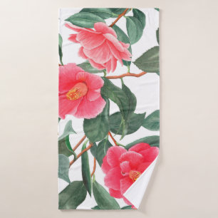 Patrón floral sin soldadura, flores camélicas roja