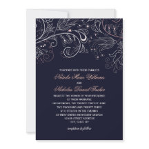 Patrón Floral Tulipán Azul Marino - Invitación de