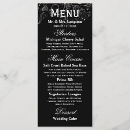 Patrón floral Tulipán blanco/negro - Menú de recep