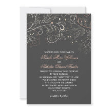 Patrón Floral Tulipán Gris - Invitación de Boda