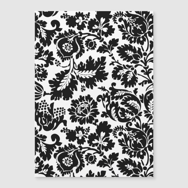 Patrón floral veneciano en negro y blanco de Willi (Anverso)
