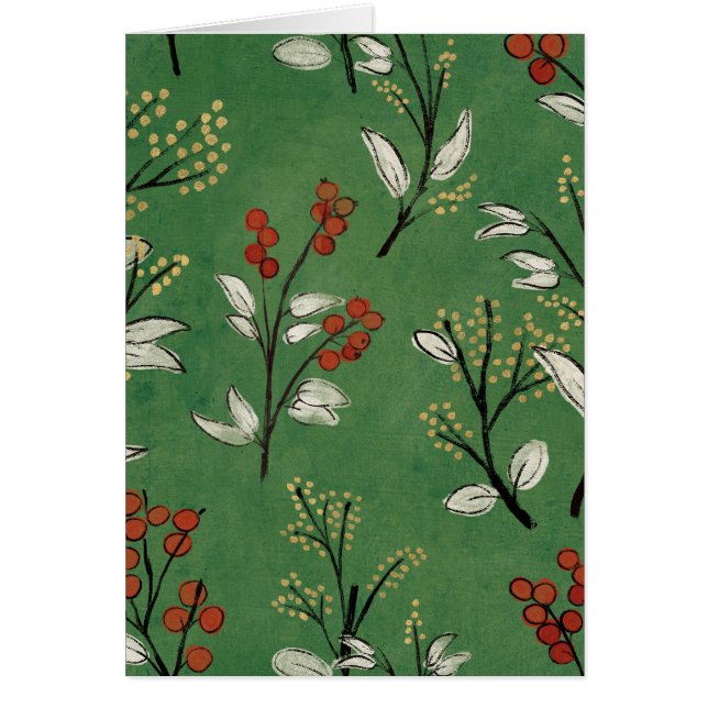 Patrón floral verde de los navidades (Frente)