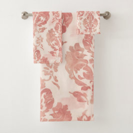 Patrón Floral Vintage Acuarela Damask Rosa