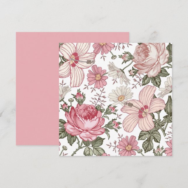 Patrón floral vintage con rosas (Anverso / Reverso)