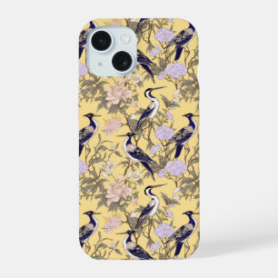 Patrón Floral Vintage de Aves Garzas