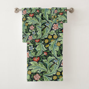 Patrón floral William Morris Carnación verde rosa