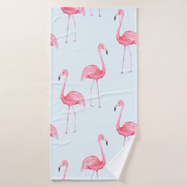 Patrón fluido de flamingo en tonos pastel  (Toalla de baño)