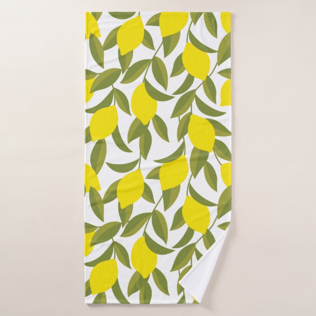 Patrón fluido del limón amarillo (Toalla de baño)