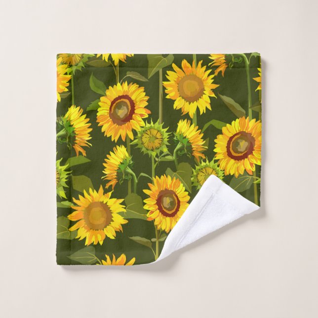 Patrón fluido del verano de los girasoles (Toallita)