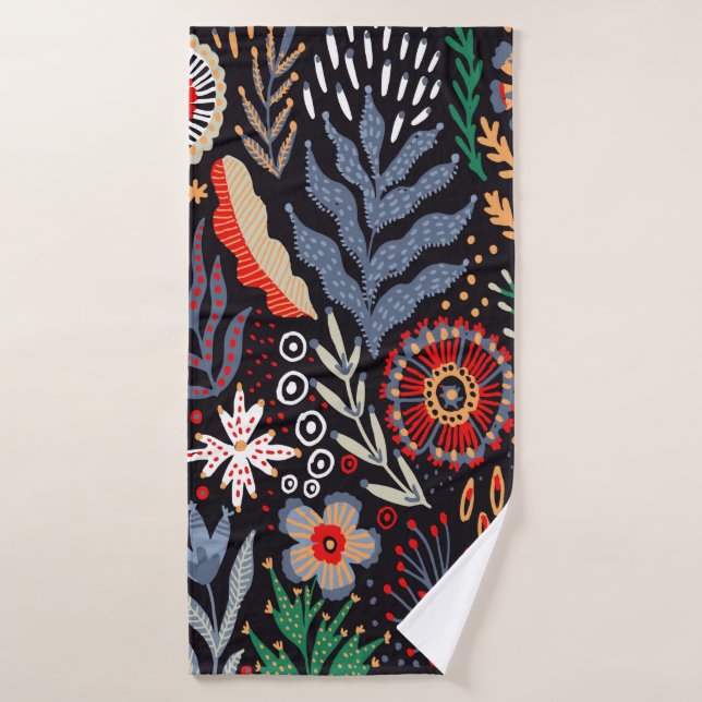 Patrón folclórico, diseño textil sin fisuras con b (Toalla de baño)