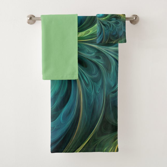 Patrón fractal AI verde azul (In situ)