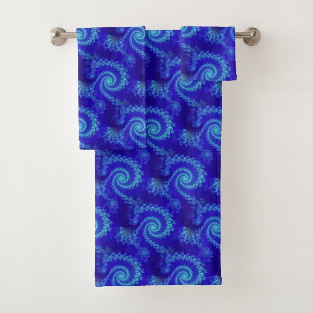 Patrón fractal espiral azul abstracto (In situ)