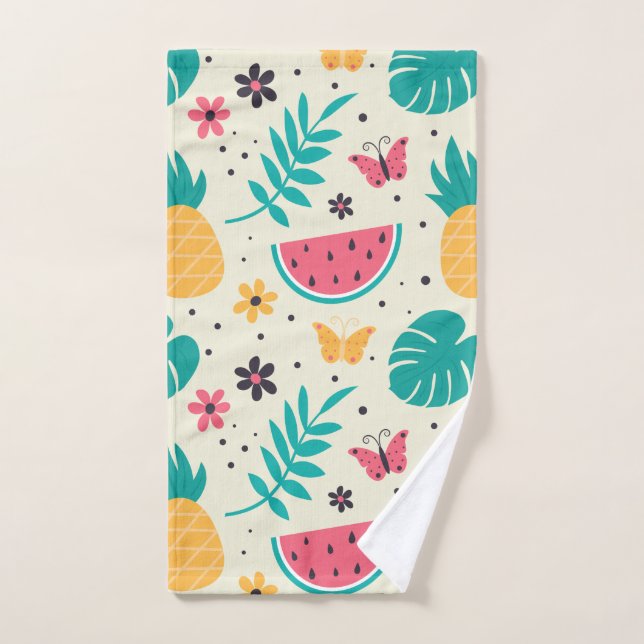 Patrón Fruta tropical sandía piña (Toalla de mano)