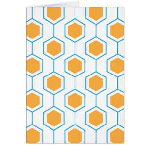 Patrón geométrico abstracto de hexágono en azul na