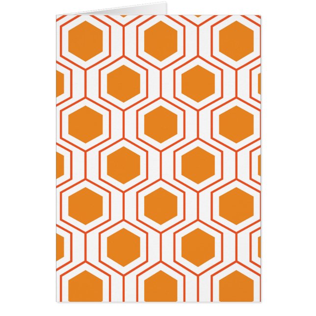 Patrón geométrico abstracto de hexágono en naranja (Frente)