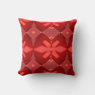 Patrón geométrico almohada roja