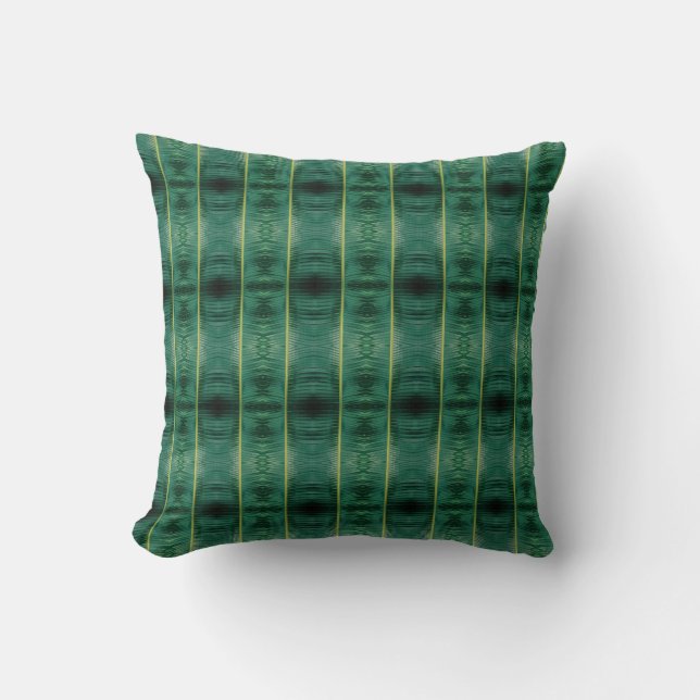 Patrón geométrico almohada tropical de hojas verde (Anverso)