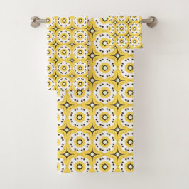 Patrón geométrico amarillo de círculo blanco