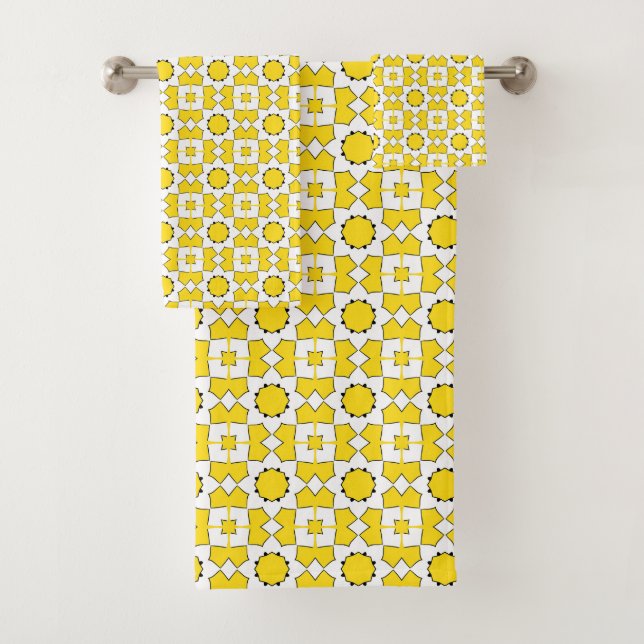 Patrón geométrico amarillo y blanco  (In situ)