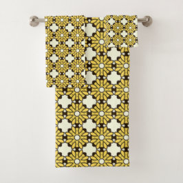 Patrón geométrico amarillo y negro