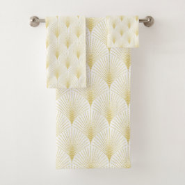 Patrón Geométrico Art Deco En Oro Y Blanco