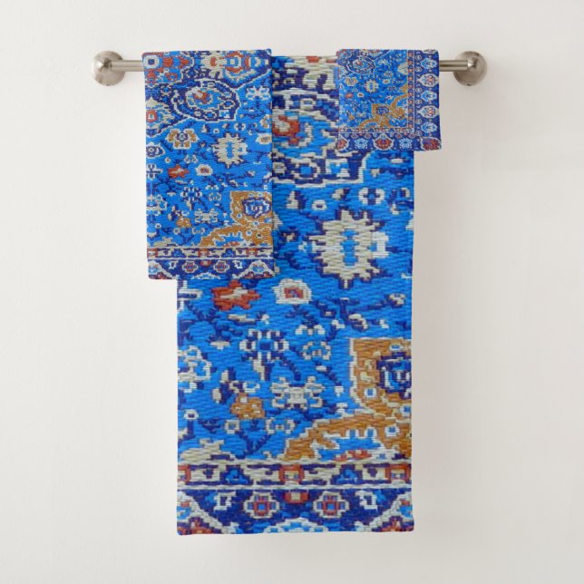 Patrón geométrico azul de la época persa de mediad (In situ)