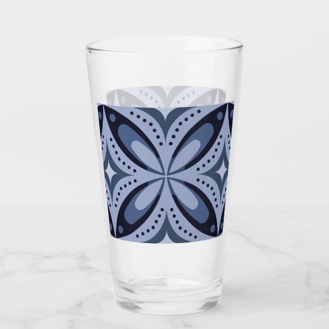 Patrón geométrico azul estilo retro (Anverso)