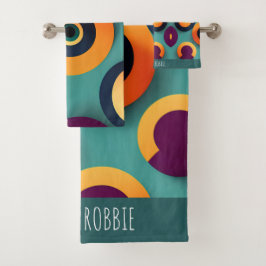 Patrón geométrico azul Naranja de los círculos gra