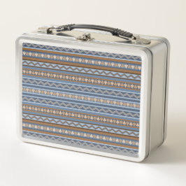 Patrón geométrico azul y marrón de estilo suroeste