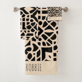 Patrón geométrico beige de Marruecos africano