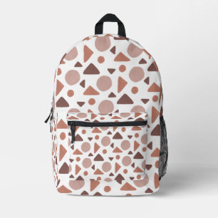 Patrón geométrico beige y marrón Imprimir bolsa de