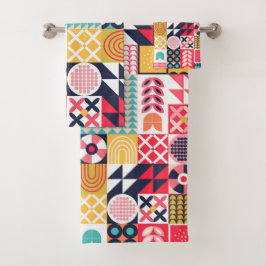 Patrón geométrico colorante retro vibrante