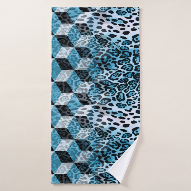 Patrón geométrico con piel de leopardo, patata de  (Toalla de baño)