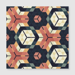Patrón geométrico cuadrado de hexágono colorido