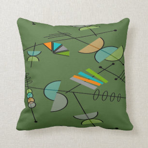 Patrón geométrico de almohada moderna de medio s